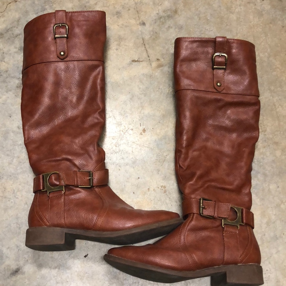 Brown riding boots
